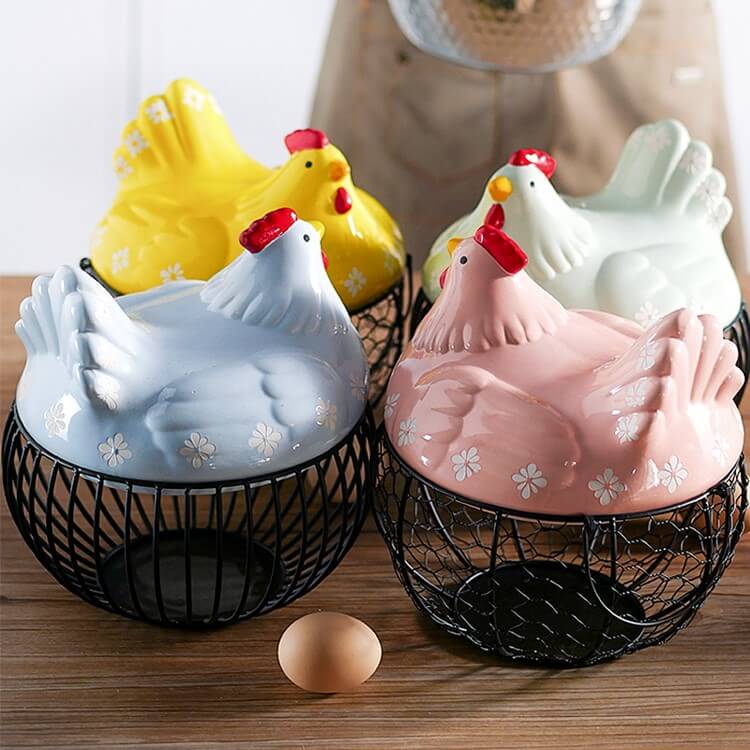 Opbevaringskurv til æg i keramik