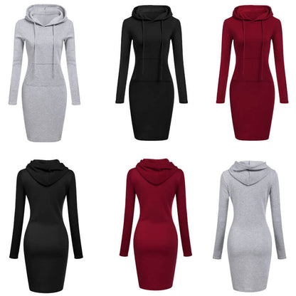 Slim Pullover Hoodie Kjole