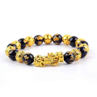 Sort Obisidian Feng Shui Armbånd
