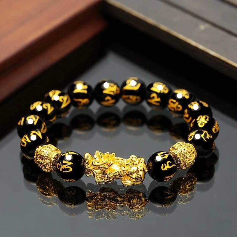 Sort Obisidian Feng Shui Armbånd