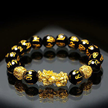 Sort Obisidian Feng Shui Armbånd
