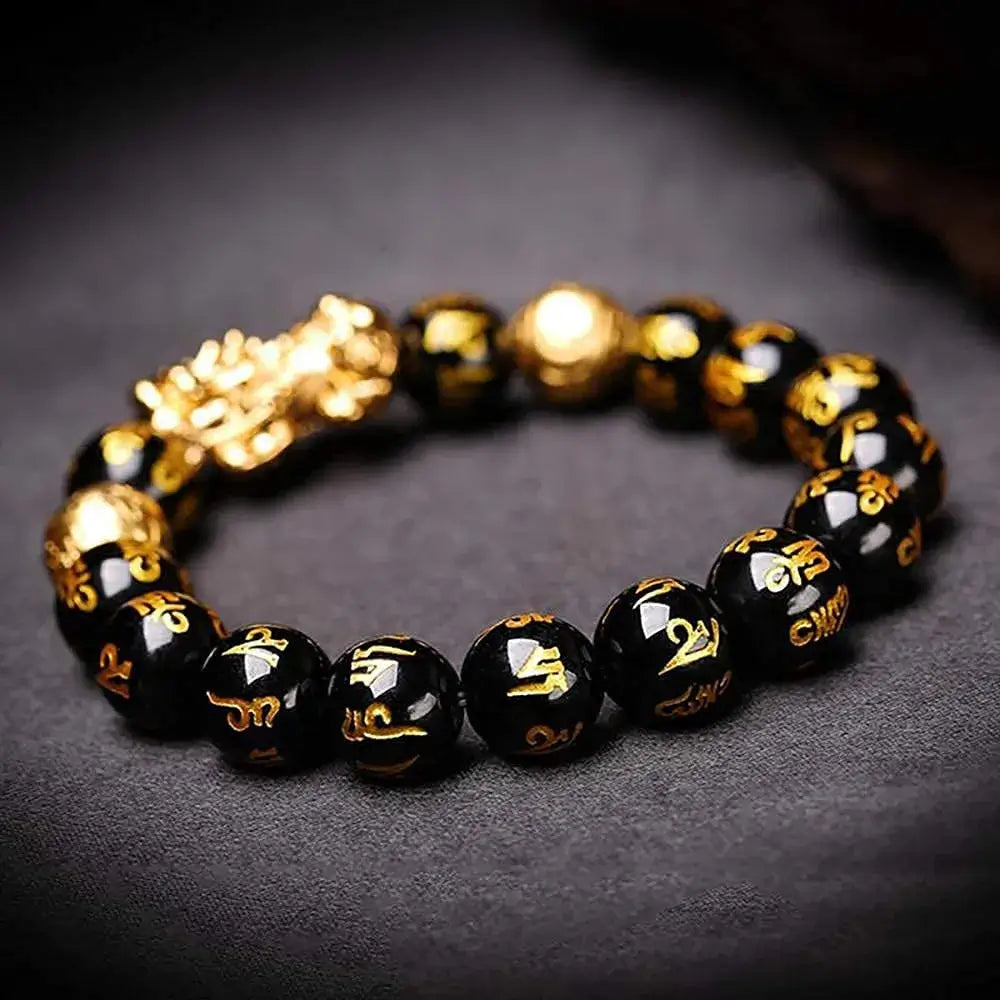 Sort Obisidian Feng Shui Armbånd