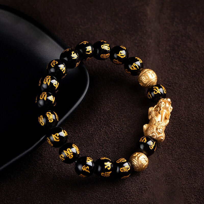 Sort Obisidian Feng Shui Armbånd