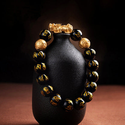 Sort Obisidian Feng Shui Armbånd