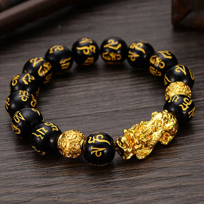 Sort Obisidian Feng Shui Armbånd