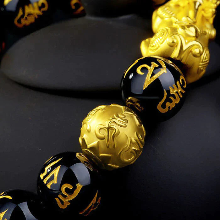 Sort Obisidian Feng Shui Armbånd